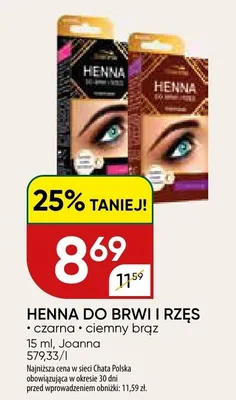 Henna do brwi i rzęs Joanna Czarna promocja w Chata Polska