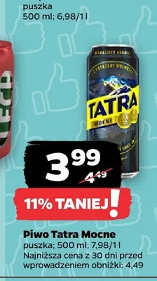 Piwo Tatra Mocne promocja w Netto