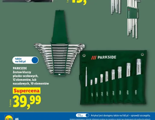 Zestaw kluczy płasko-oczkowych Parkside promocja w Lidl