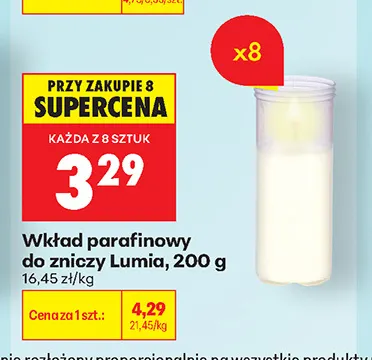 Wkład parafinowy do zniczy Lumia promocja w Biedronka