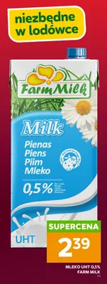 Mleko UHT Farm Milk 0,5% promocja w Stokrotka