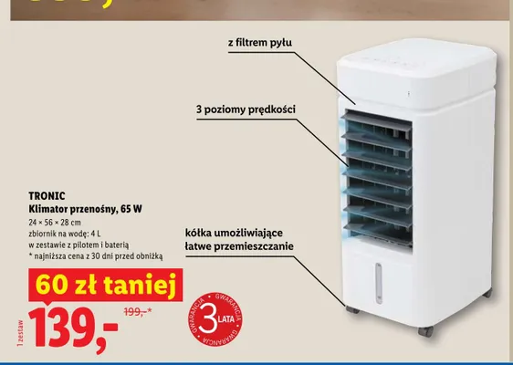 Klimator przenośny Tronic promocja w Lidl