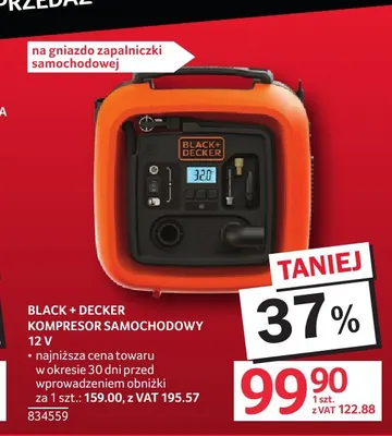 Kompresor samochodowy Black + Decker promocja w Selgros