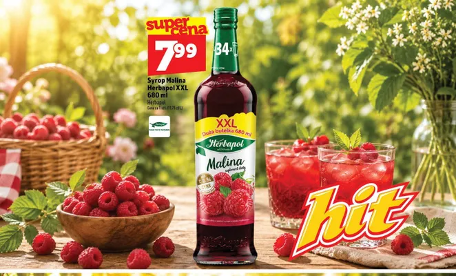Syrop Malina Herbapol XXL promocja w TOPAZ