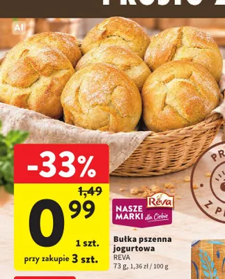 Bułka pszenna jogurtowa Reva promocja w Intermarche