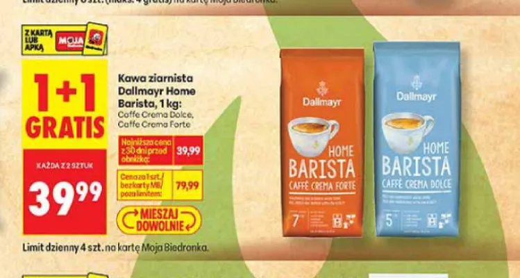 Kawa ziarnista Dallmayr Home Barista Caffe Crema Forte promocja w Biedronka