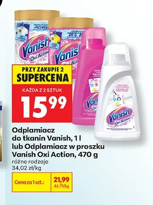 Odplamiacz do tkanin Vanish promocja w Biedronka