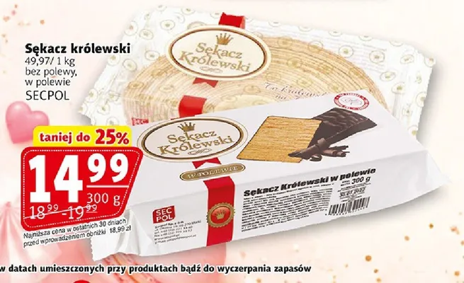 Sękacz królewski Secpol bez polewy promocja w Prim Market