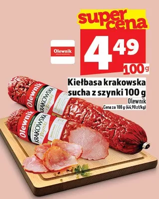 Kiełbasa krakowska sucha z szynki promocja w TOPAZ