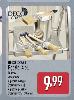 Pędzle 4 el. Deco Craft promocja w Aldi