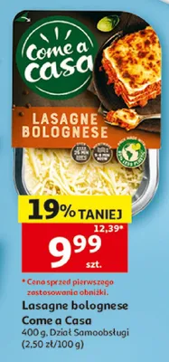Lasagne bolognese Come a Casa promocja w Auchan