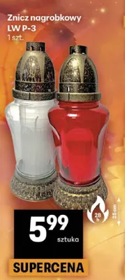 Znicz nagrobkowy Lw P-3 promocja w Delikatesy Centrum