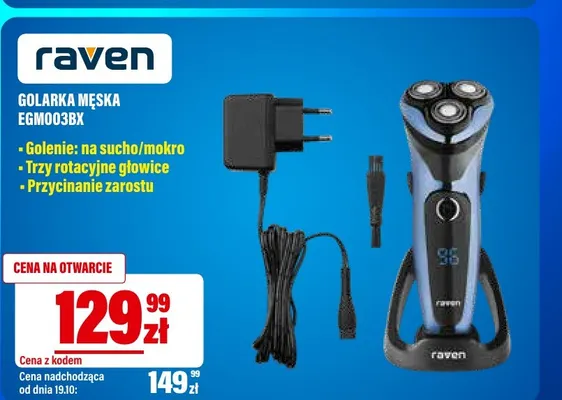Golarka męska EGM003BX Raven promocja w RTV EURO AGD