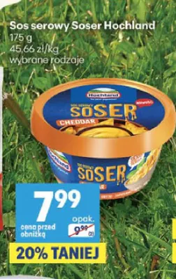 Sos serowy Soser Hochland promocja w Delikatesy Centrum