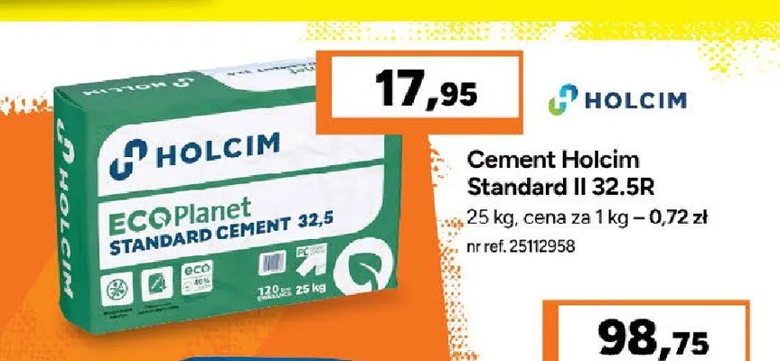 Cement Holcim Standard II 32,5R promocja w Bricoman