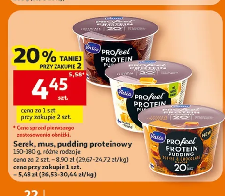 Pudding proteinowy Valio Profeel toffi czekolada promocja w Auchan