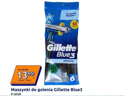 Maszynki do golenia Gillette Blue3 Smooth promocja w Action
