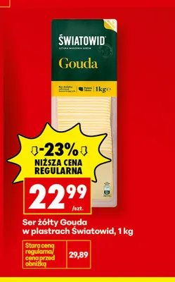 Ser żółty gouda w plastrach Światowid promocja w Biedronka