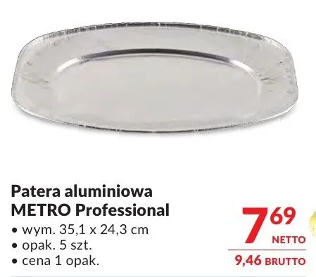 Patera aluminiowa METRO Professional promocja w Makro