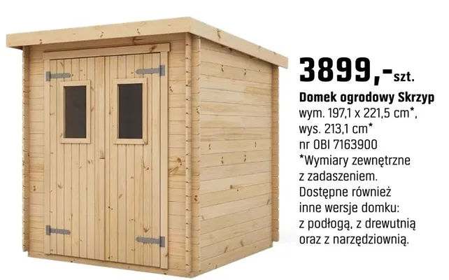Domek ogrodowy Skrzyp promocja w OBI