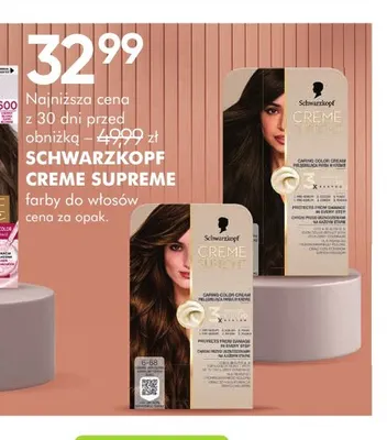 Farba do włosów Creme Supreme Schwarzkopf promocja w Super-Pharm