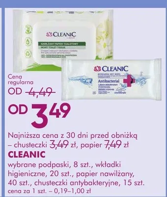 Chusteczki cleanic promocja w Super-Pharm