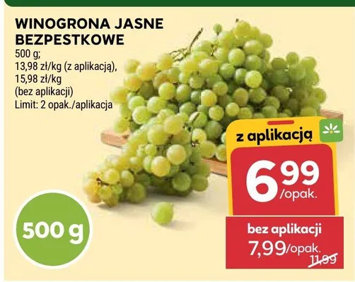 Winogrona jasne bezpestkowe promocja w Stokrotka