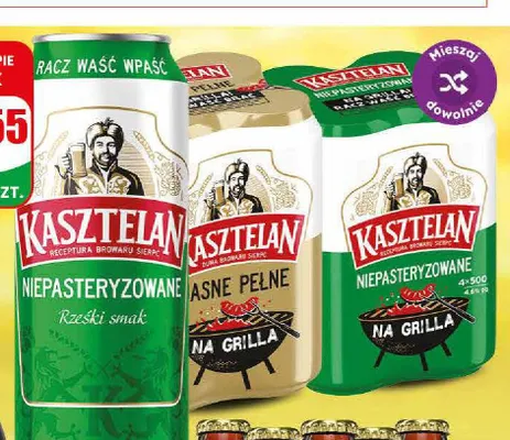 Piwo Kasztelan Niepasteryzowane promocja w Dino