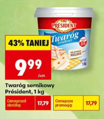 Twaróg sernikowy Président promocja w Biedronka