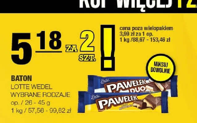 Baton Pawełek Advocat Wedel promocja w SPAR