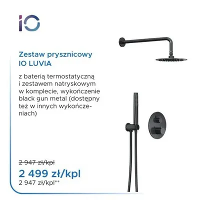 Zestaw prysznicowy IO LUVIA promocja w Blu Salony Łazienek