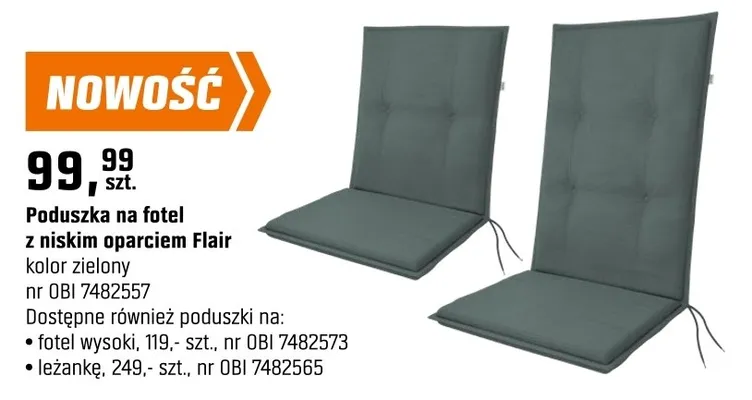 Poduszka na fotel z niskim oparciem Flair promocja w OBI