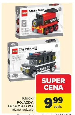 Klocki LOKOMOTYWY różne rodzaje promocja w Carrefour