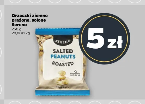 Orzeszki ziemne prażone solone Sereno promocja w Netto