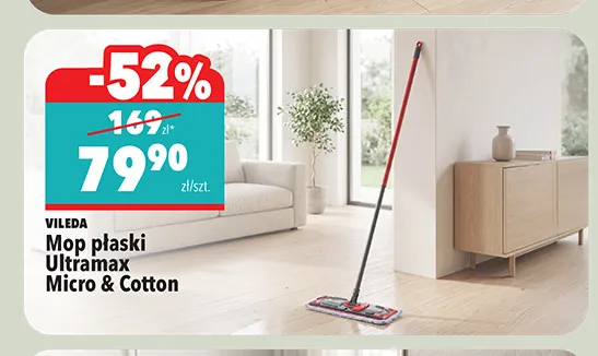 Mop płaski Ultramax Micro & Cotton Vileda promocja w Biedronka