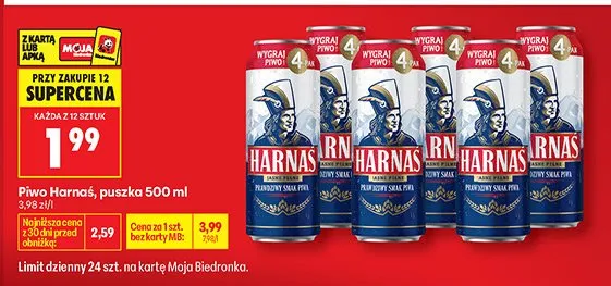 Piwo Harnaś, puszka 500 ml promocja w Biedronka