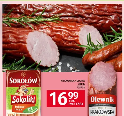 Kiełbasa krakowska sucha Olewnik promocja w Selgros