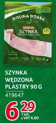 Szynka wędzona plastry Dolina Dobra 90 g promocja w Selgros
