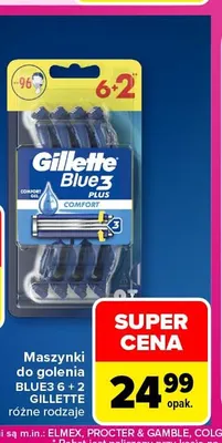 Maszynki do golenia Blue3 6+2 Gillette promocja w Carrefour
