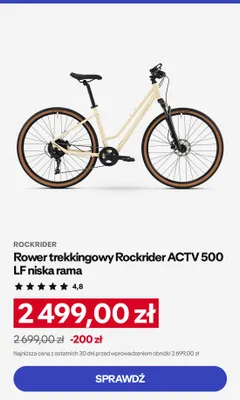 Rower trekkingowy Rockrider ACTV 500 LF niska rama promocja w Decathlon