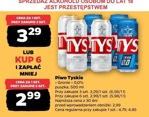 Piwo Tyskie 0,0% promocja w Netto