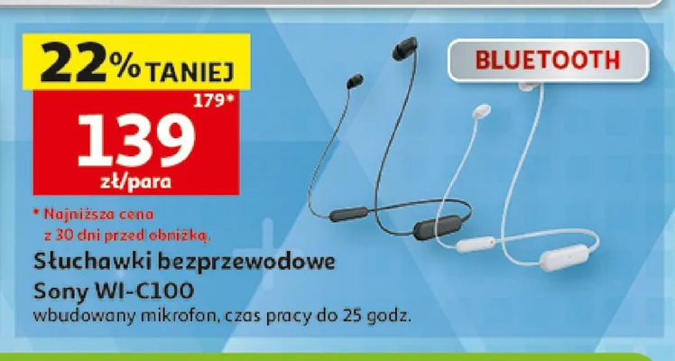 Słuchawki bezprzewodowe Sony promocja w Auchan