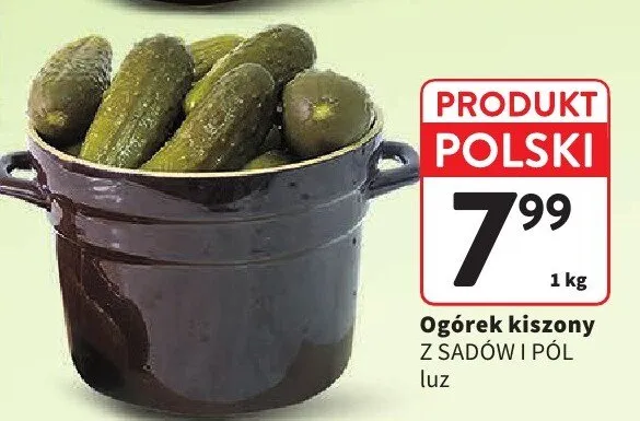 Ogórek kiszony z sadów i pól promocja w Intermarche