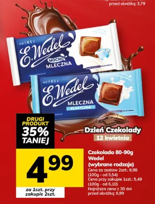 Czekolada 80-90g Wedel różne rodzaje promocja w Hitpol