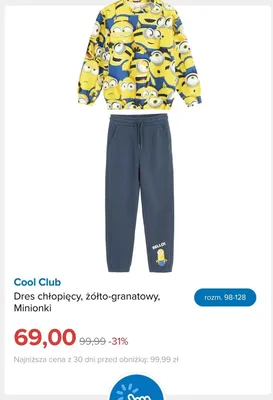 Dres chłopięcy żółto-granatowy Minionki Cool Club promocja w Smyk