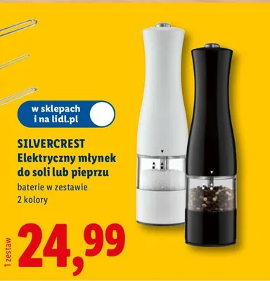 Elektryczny młynek do soli lub pieprzu promocja w Lidl