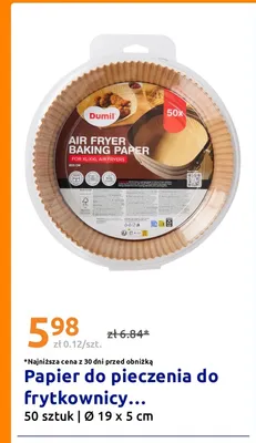 Papier do pieczenia do frytkownicy Dumil 50-pak Ø 19x5 cm promocja w Action