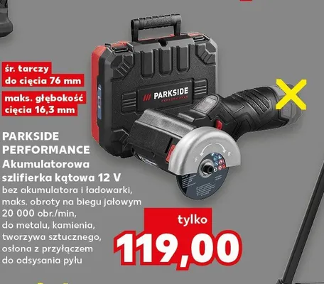 Szlifierka kątowa akumulatorowa Parkside Performance promocja w Kaufland