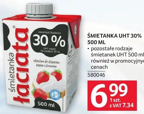 Śmietanka UHT 30% Łaciate 580046 promocja w Selgros