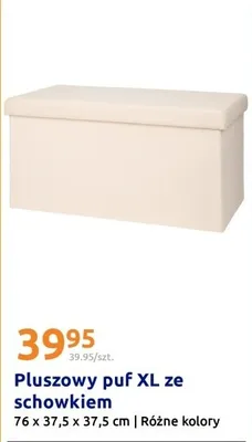 Pluszowy puf XL ze schowkiem różne kolory promocja w Action